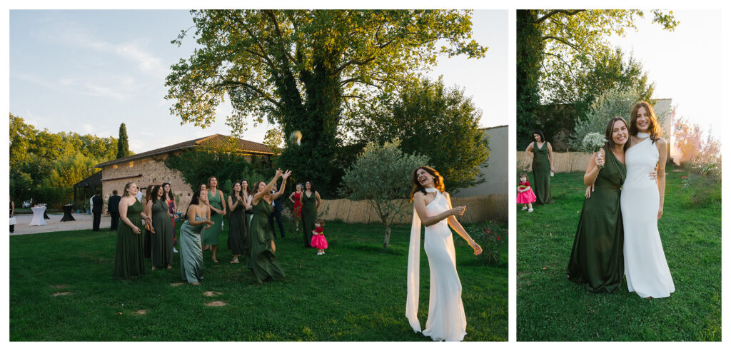 Romantic golden hour couple portraits captured by Toulouse wedding photographer.