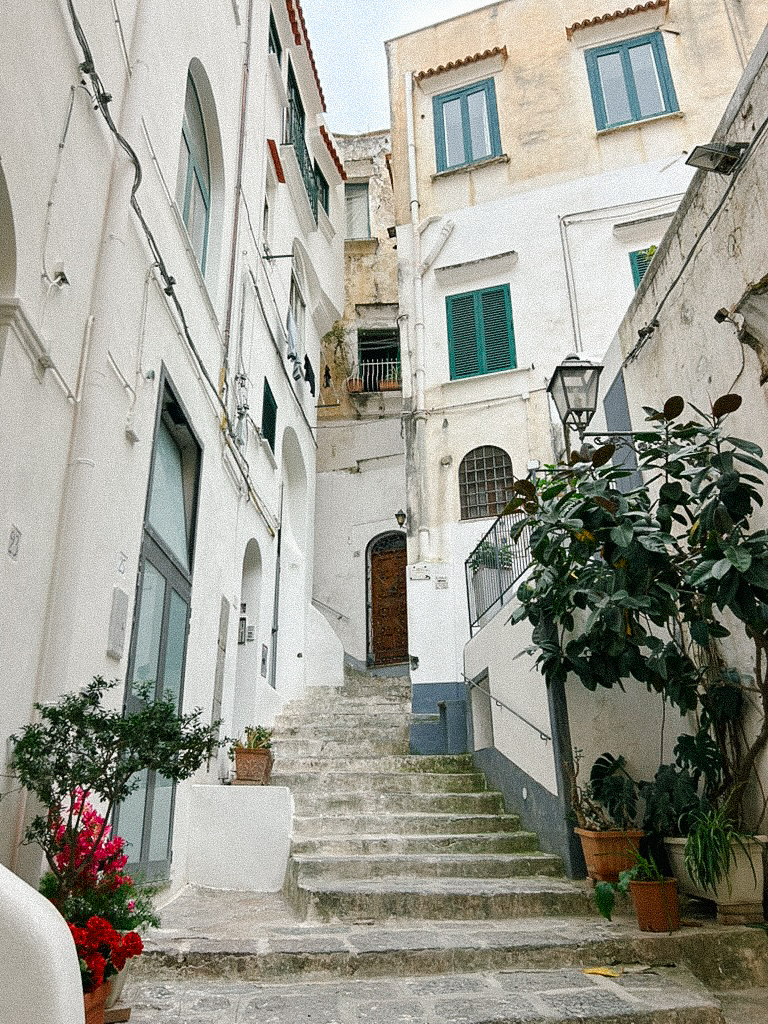 Atrani Amalfi Coast travel guide — photographer’s happy place at sunset overlooking pastel village and sea.